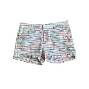 Gap Girlfriend 3" Short Cotton Multicolor Rainbow Stripe‎ Womens Size 4